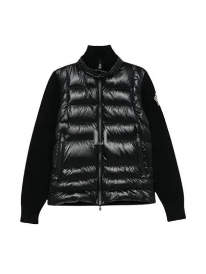 Padded Wool Zip Up Cardigan Black - MONCLER - BALAAN 2