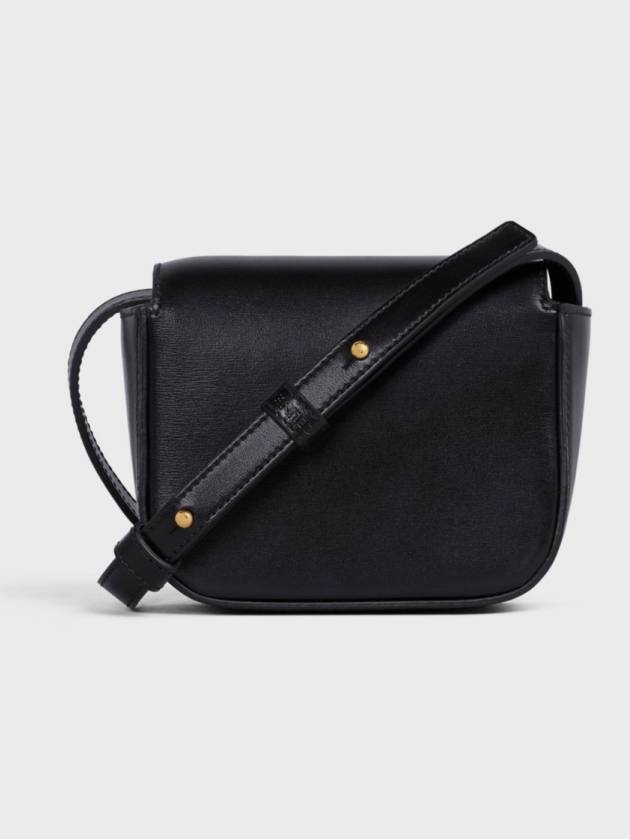 Triomphe Small Shiny Calfskin Cross Bag Black - CELINE - BALAAN 4