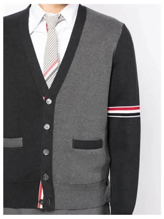 Funmix Cotton ArmBand V-Neck Cardigan Tonal Grey - THOM BROWNE - BALAAN 5