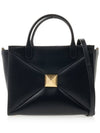 One-Stud Tote Bag Black - VALENTINO - BALAAN 4