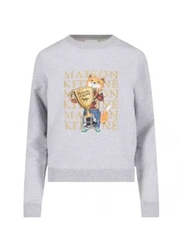 Fox Champion Print Sweatshirt Grey - MAISON KITSUNE - BALAAN 2