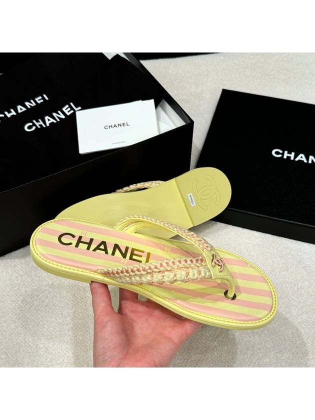 Slipper box crochet lambskin light yellow - CHANEL - BALAAN 4