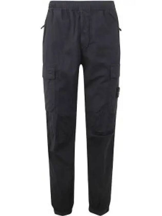 Stretch Cotton Tela Paracadute Cargo Straight Pants Navy Blue - STONE ISLAND - BALAAN 2