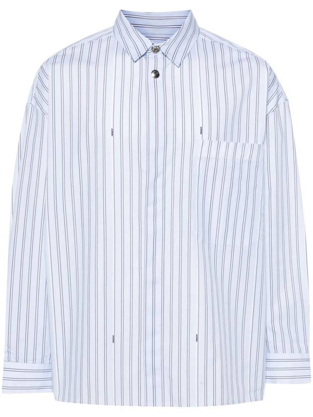 La Chemise Manches Longues Striped Cotton Long Sleeve Shirt Blue - JACQUEMUS - BALAAN 2