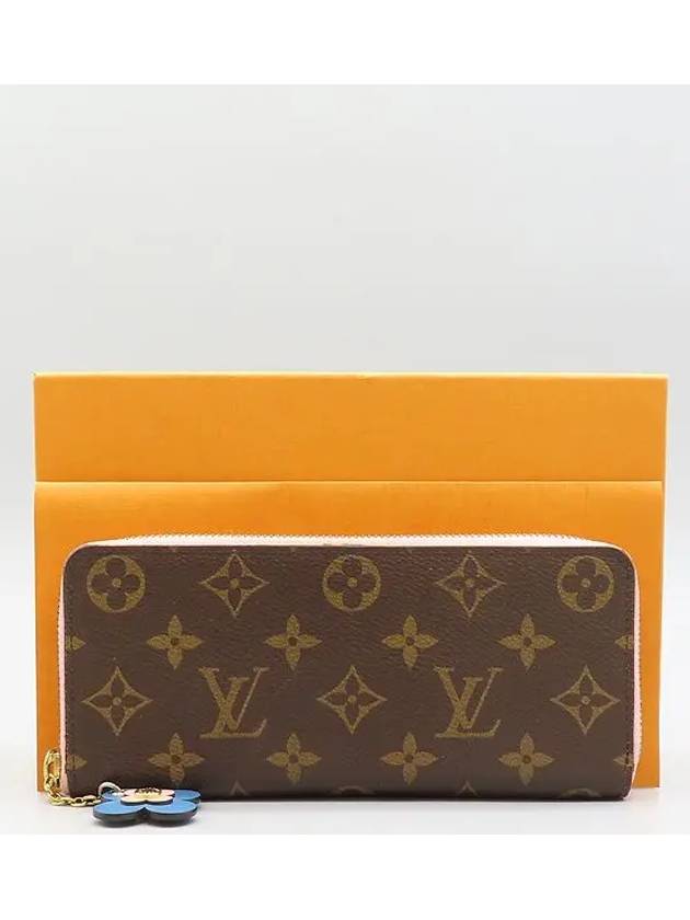 M63896 Monogram Canvas Clemence Flower Charm Zip up Long Wallet - LOUIS VUITTON - BALAAN 1