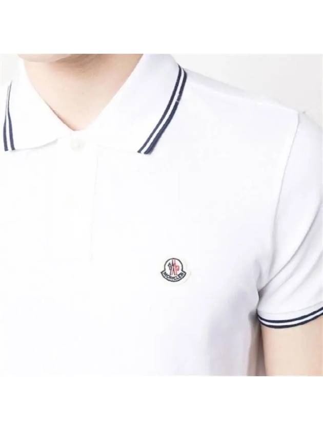 Logo Patch Short Sleeve Polo Shirt White - MONCLER - BALAAN 4