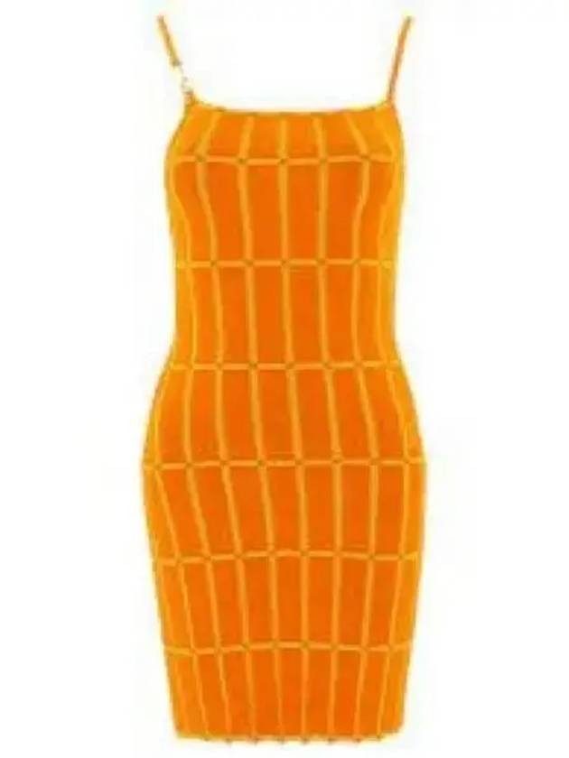 Robe Check Knit Short Dress Orange - JACQUEMUS - BALAAN 2