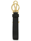 Saffiano Small Logo Charm Key Holder Black - PRADA - BALAAN 3