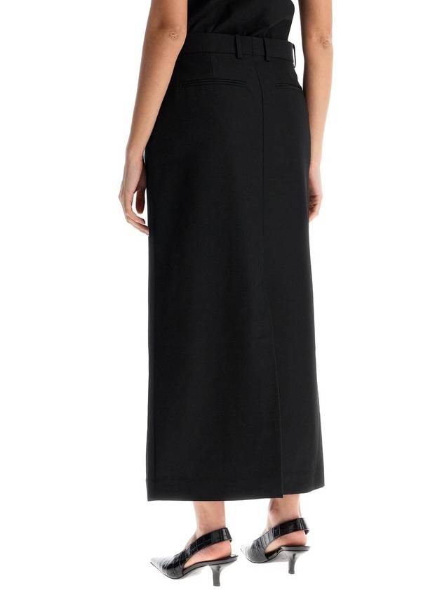 black midi straight low-waisted skirt in recycled polyester and wool - TOTEME - BALAAN 3