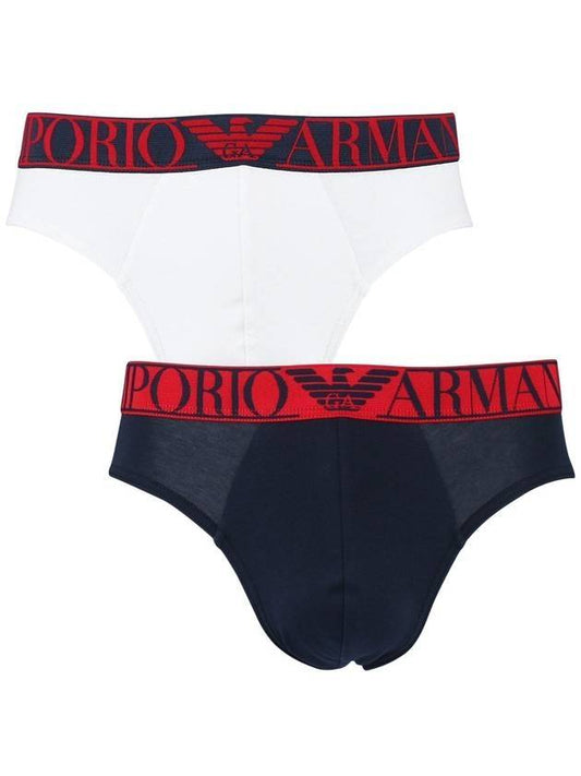 Logo Band Briefs White Navy 2P - EMPORIO ARMANI - 1