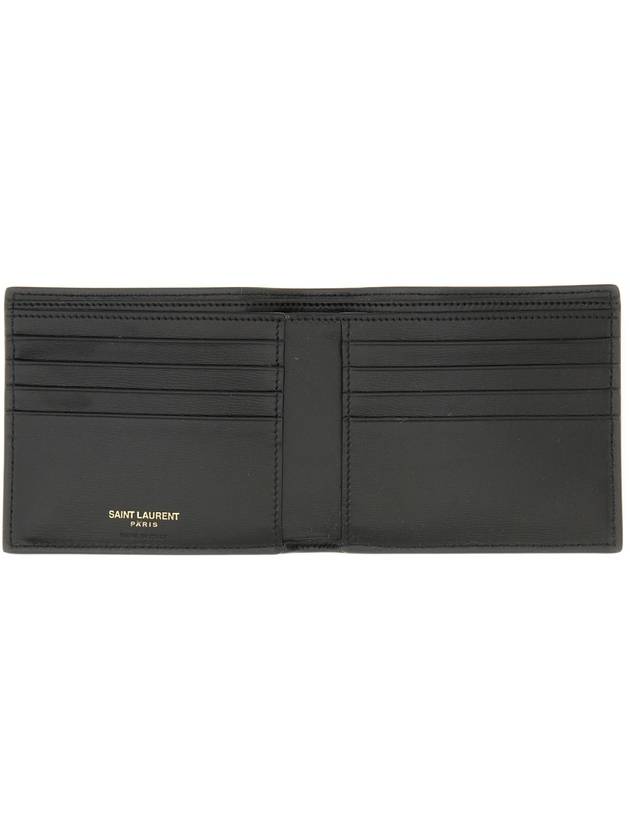 Tiny Monogram Half Wallet Black Gold - SAINT LAURENT - BALAAN 4