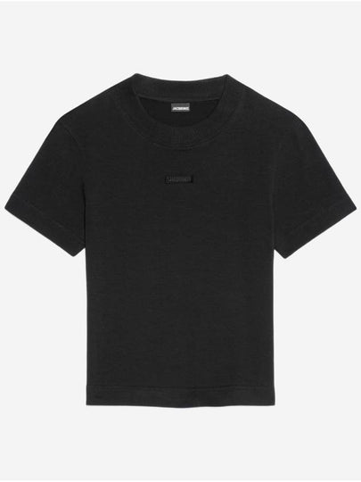 Le Gros Grain Short Sleeve T-Shirt Black - JACQUEMUS - BALAAN 2