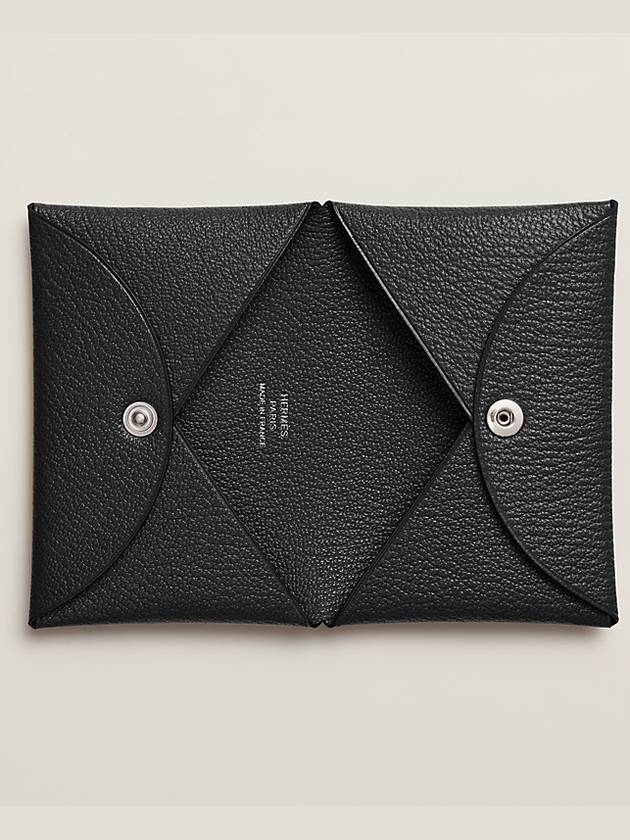 Calvi Card Wallet Black - HERMES - BALAAN 3