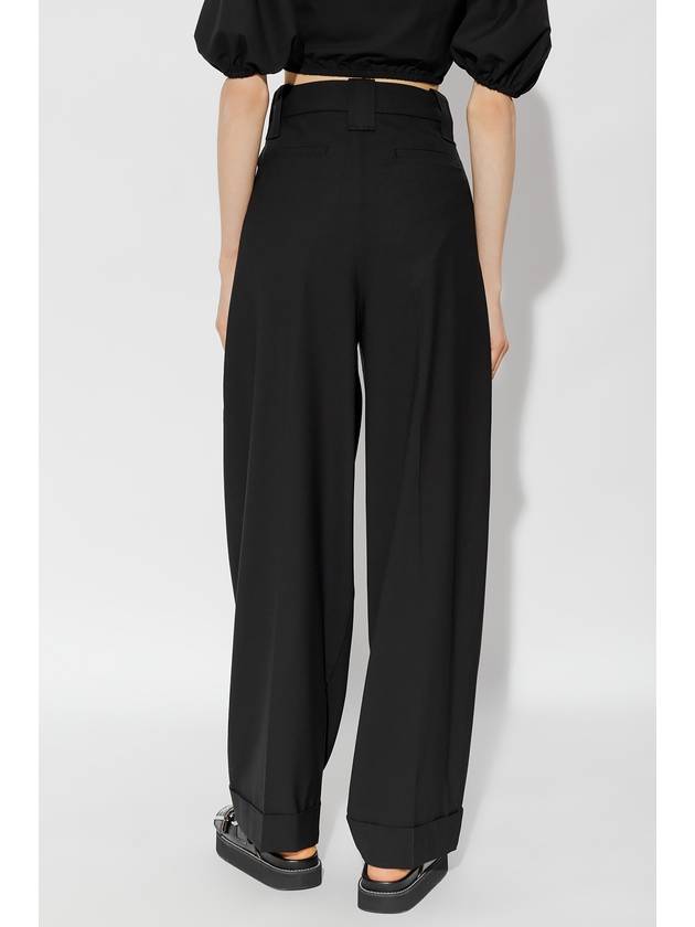 Ganni Pleat-front Trousers, Women's, Black - GANNI - BALAAN 4