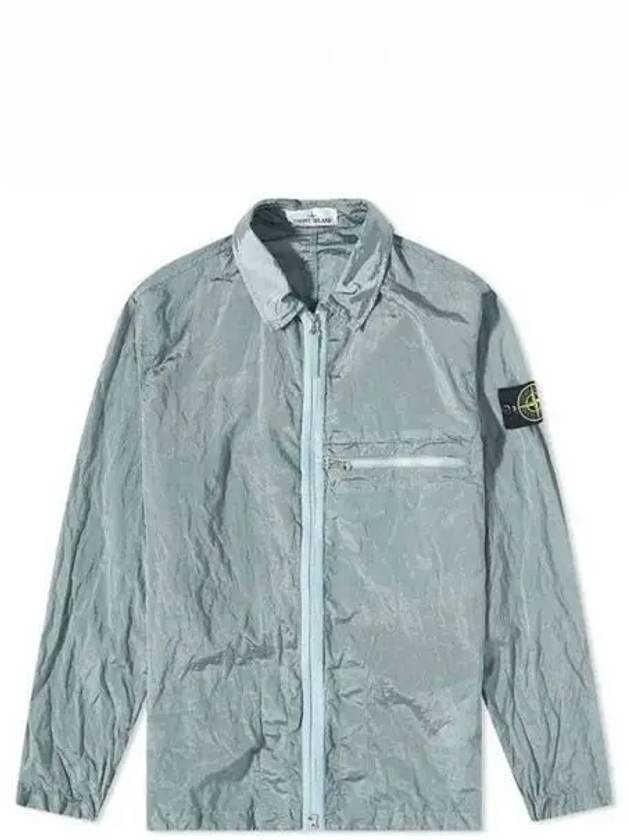 Nylon Metal Econyl Regenerated Over Long Sleeve Shirt Sky Blue - STONE ISLAND - BALAAN 2