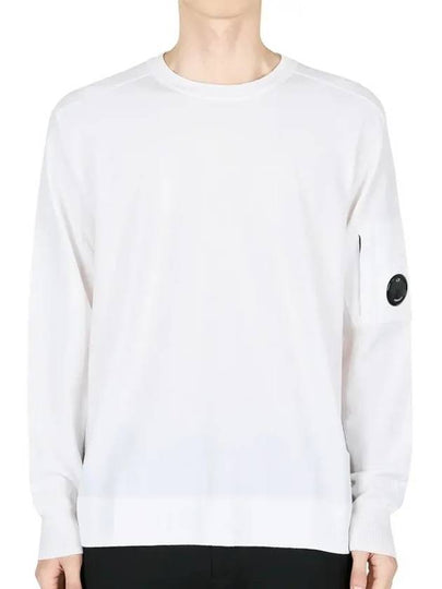 Extra Fine Merino Wool Crew Neck Knit Top White - CP COMPANY - BALAAN 2