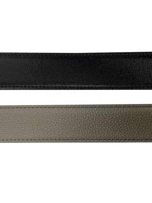 H Buckle Reversible 32mm Leather Noir Etain - HERMES - BALAAN 6