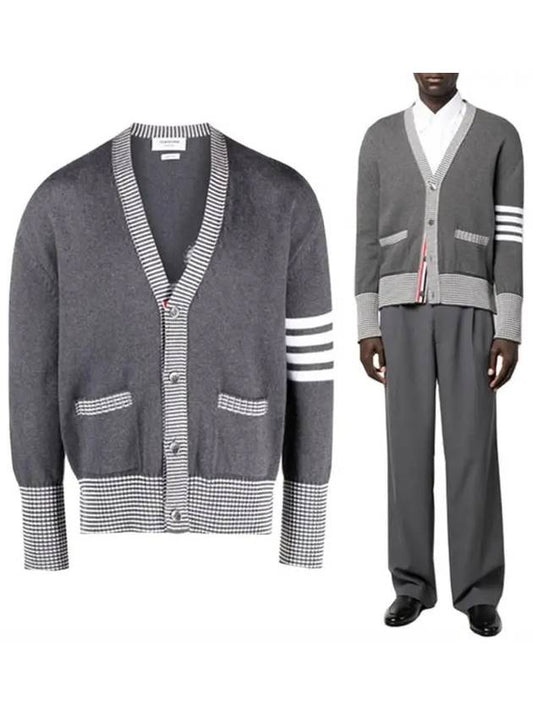 Hector Intarsia Cotton Cardigan Grey - THOM BROWNE - BALAAN 2