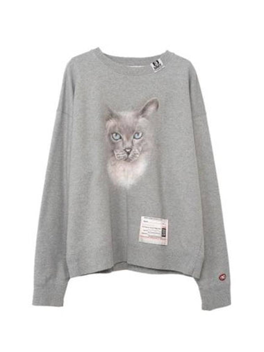 Cat Print Sweatshirt Grey - MAISON MIHARA YASUHIRO - BALAAN 1