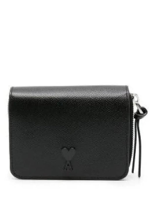 Heart Logo Card Wallet Black - AMI - BALAAN 2