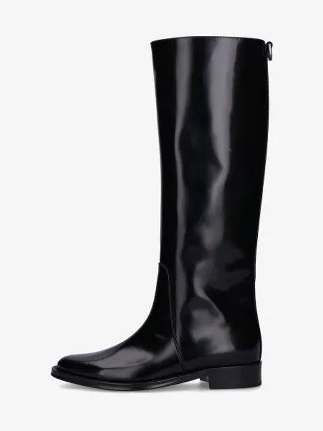 Hunt Leather Long Boots Black - SAINT LAURENT - BALAAN 2