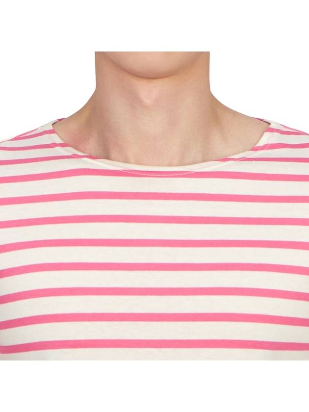 Minquiers Modern Stripe Long Sleeve T-Shirt White Pink - SAINT JAMES - BALAAN 6