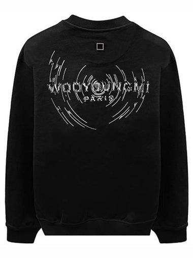 Overfit Wave Graphic Back Logo Sweatshirt Black - WOOYOUNGMI - BALAAN 1