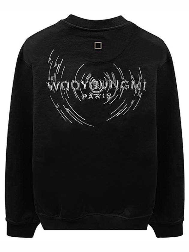 Overfit Wave Graphic Back Logo Sweatshirt Black - WOOYOUNGMI - BALAAN 1