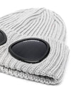 Extra Fine Merino Wool Goggle Beanie Grey - CP COMPANY - BALAAN 3