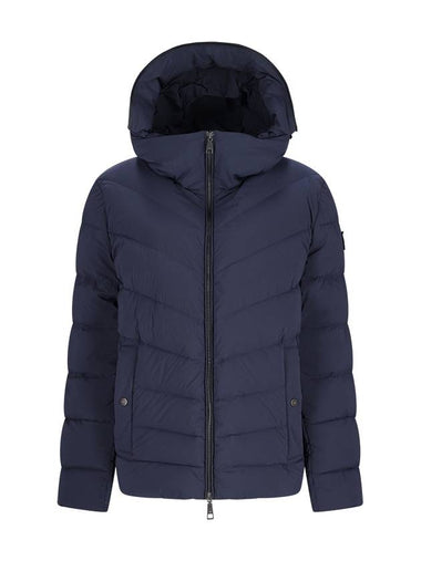 QUILTED DOWN JACKET WITH LOGO HOOD - ADD - BALAAN 1