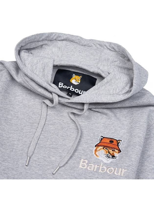 Fox Head Logo Hoodie Grey - BARBOUR - BALAAN 5