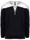 Wing Print Crew Neck Sweatshirt Black - MARCELO BURLON - BALAAN 1