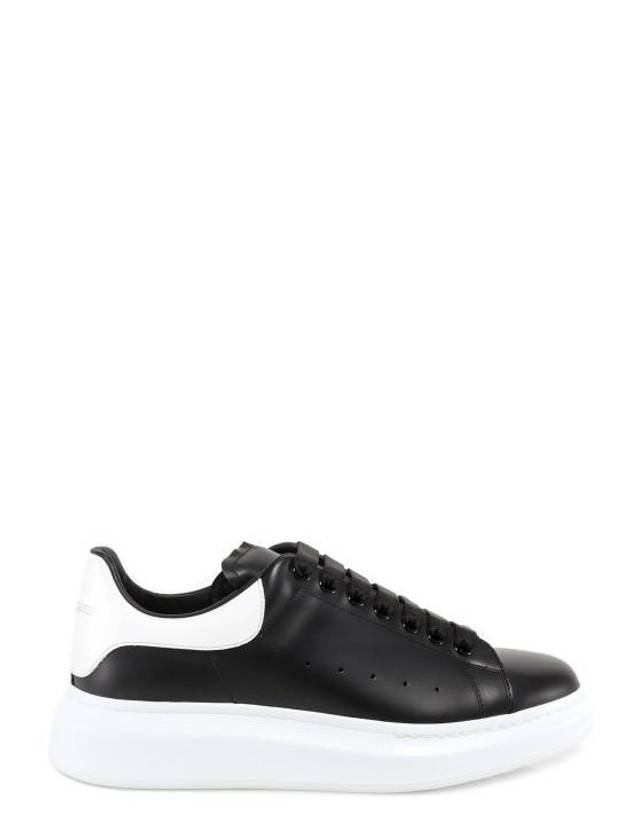 Oversized Leather Tab Low Top Sneakers Black - ALEXANDER MCQUEEN - BALAAN 3