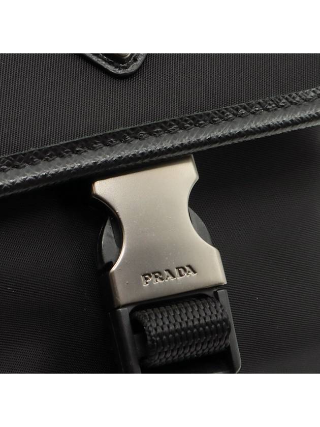 Black Re Nylon Pocono Silver Triangle Logo Cell Phone Pouch Cross Bag 2ZH109 - PRADA - BALAAN 9