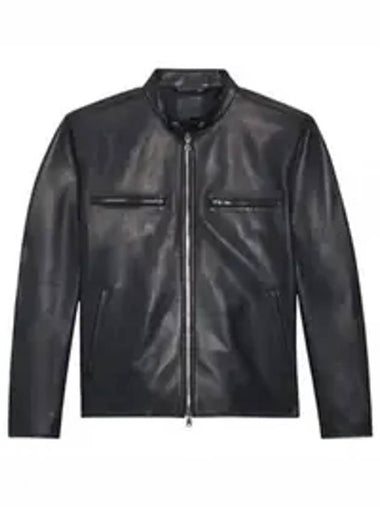 Winmore cracked leather jacket black - THEORY - BALAAN 1