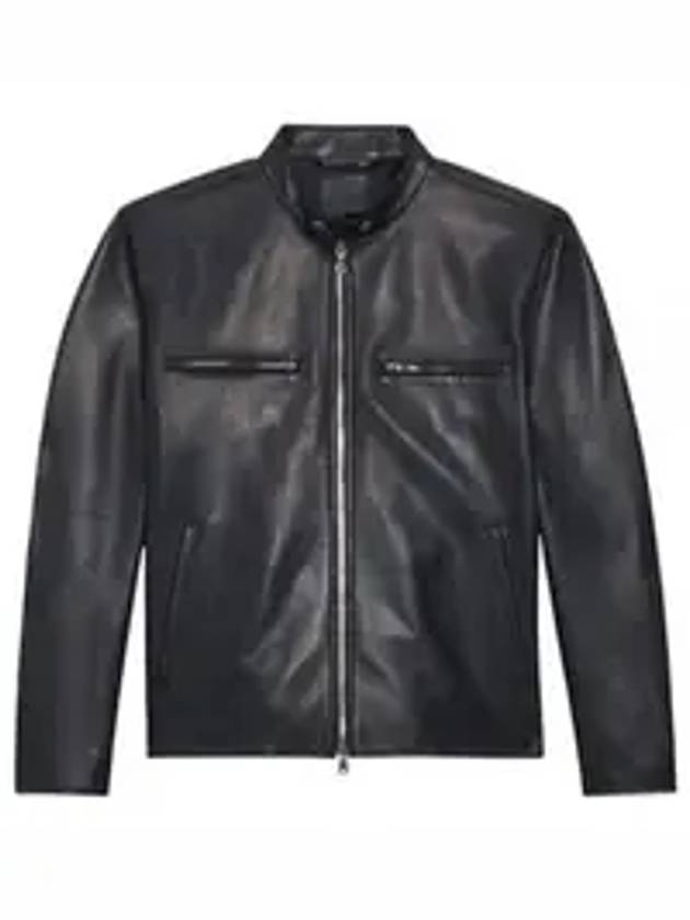 Wynmore Cracked Leather Jacket Black - THEORY - BALAAN 1