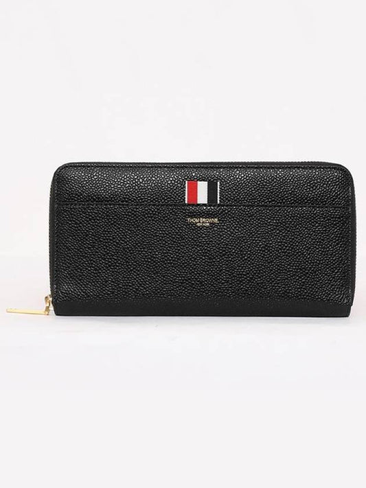 Grosgrain Tab Leather Continental Long Wallet Black - THOM BROWNE - BALAAN 2