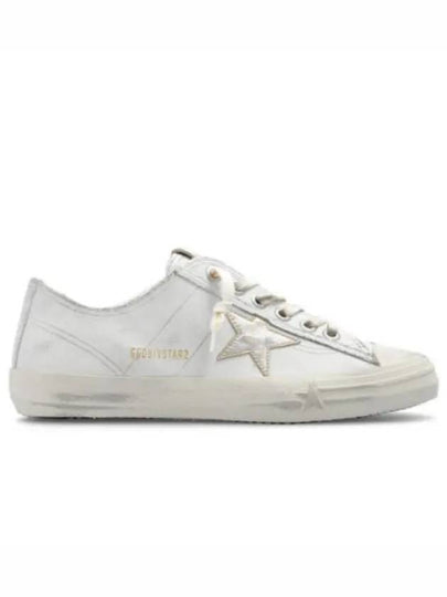 V-Star Gold Metallic Leather Star Low-Top Sneakers White - GOLDEN GOOSE - BALAAN 2