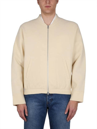 Zip-Up Blouson Jacket Ivory - AMI - BALAAN 2