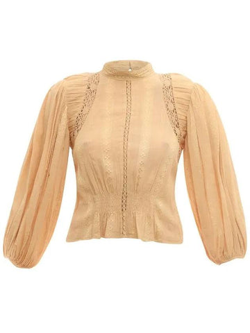 Women's Jassie Puff Sleeve Blouse Honey - ISABEL MARANT ETOILE - BALAAN 1