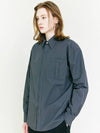Organic cotton half-hidden batack shirt charcoal regular fit - S SY - BALAAN 2