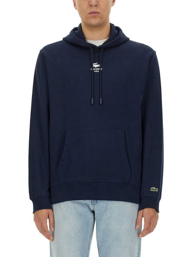 Print Hoodie Navy Blue - LACOSTE - BALAAN 2