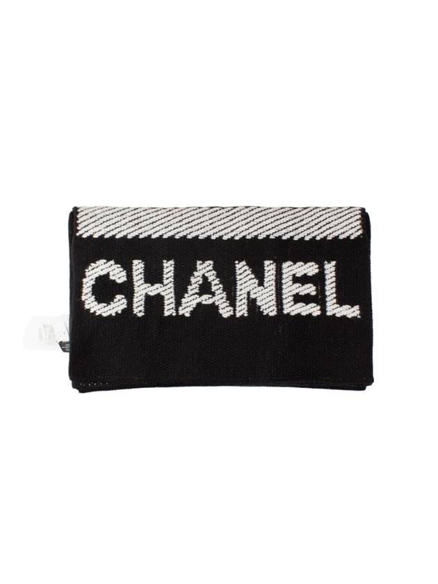 Cashmere Initial Muffler Black - CHANEL - BALAAN 1