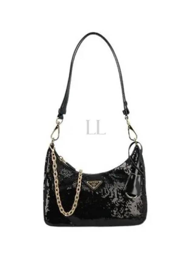 Re-Edition Re-Nylon and Sequin Mini Bag Black - PRADA - BALAAN 2