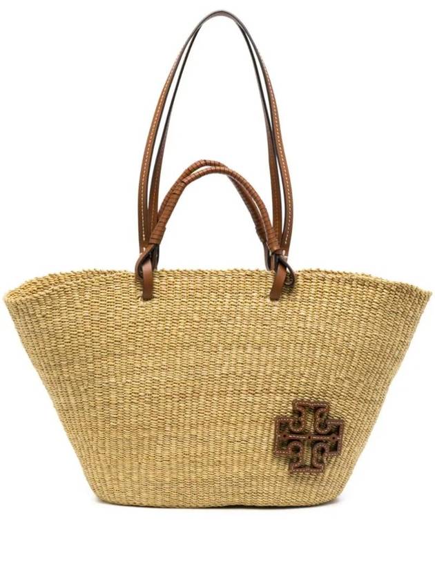 Ella Straw Basket Tote Bag Beige - TORY BURCH - BALAAN 1