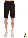 Logo Cotton Slim Cargo Shorts Black - STONE ISLAND - BALAAN 2