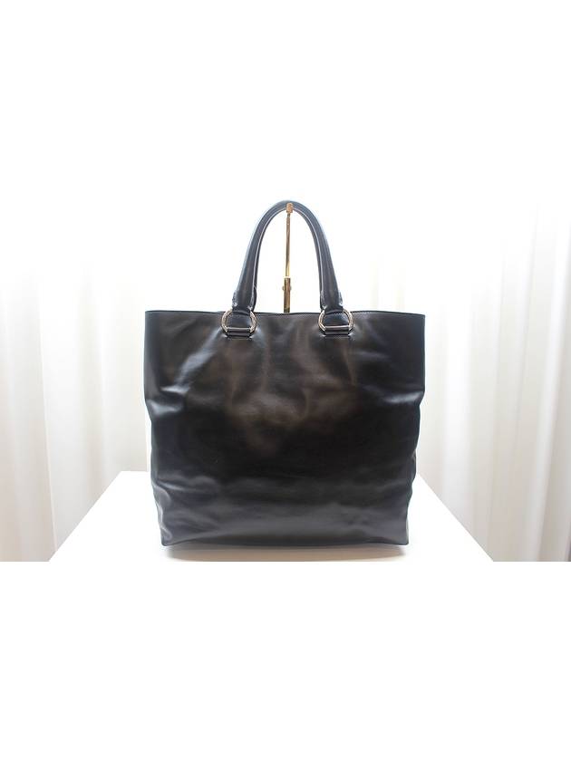 Black calfskin two way tote shoulder bag - PRADA - BALAAN 4