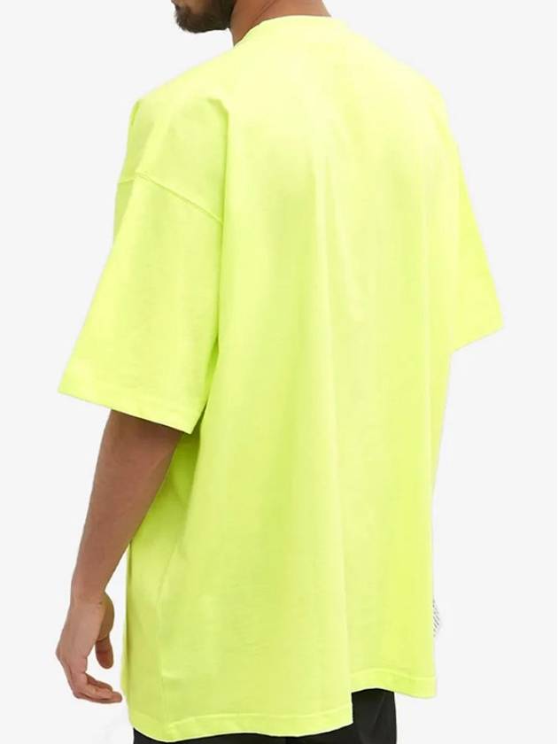 Logo Label Short Sleeve T-Shirt Neon Yellow - VETEMENTS - BALAAN 8