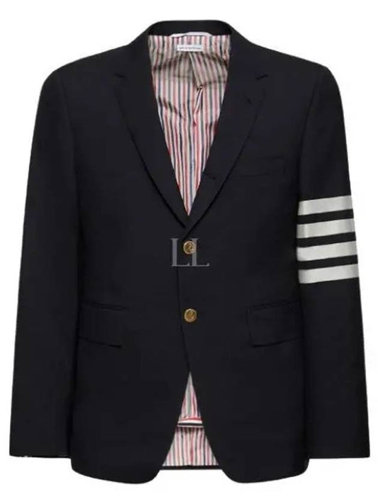 Plain Weave Suiting 4 Bar Classic Sport Jacket Jacket Navy - THOM BROWNE - BALAAN 2
