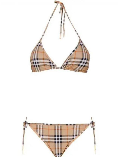 Women's Vintage Check Triangle Bikini Archives Beige - BURBERRY - BALAAN 2